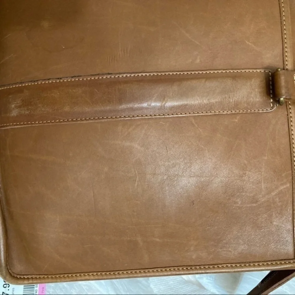 Coach vintage English tan leather briefcase laptop work bag